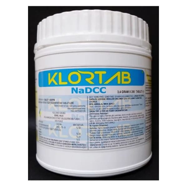 Klortab Nadcc Dezenfektan 3.4 G x 200 Tablet