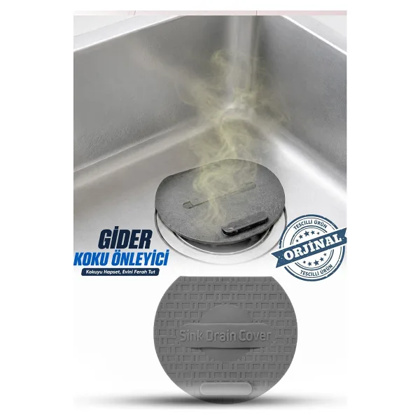 Lavabo Kötü Koku Giderici Önleyici Silikon Mat Sızdırmaz Lavabo Tıkacı Lavabo Tıpası Evye Kapağı Gri