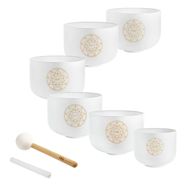 Meinl Sonic Energy 6-Parça Solfeggio Crystal Singing Bowl Set