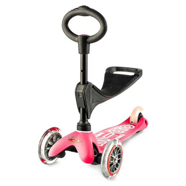 Micro Mini 3 in 1 Deluxe MMD079 Pembe 3 Tekerlekli Oturaklı Çocuk Scooter