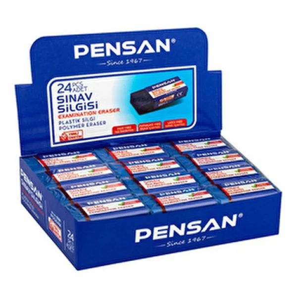 Pensan Sınav Silgisi Mavi 24'lü Paket Yumuşak Iz Bırakmaz