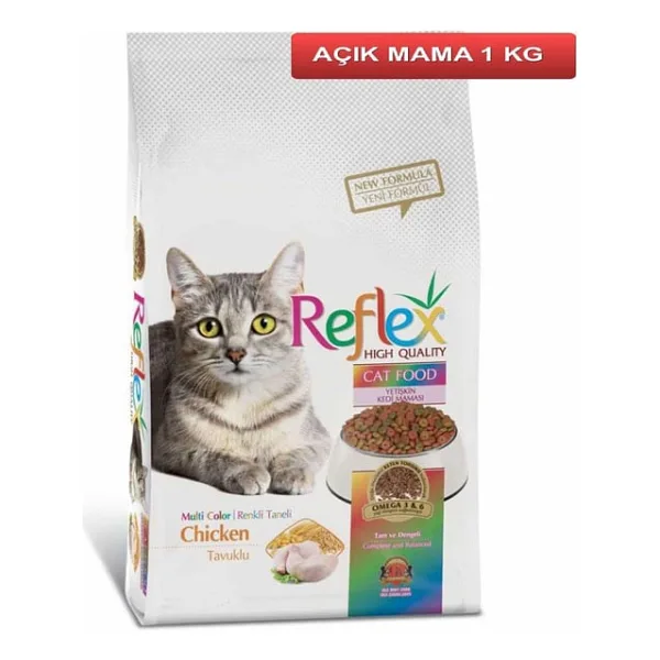 Reflex Multi Color Tavuk Etli 1 kg Yetişkin Kedi Maması - Açık Paket