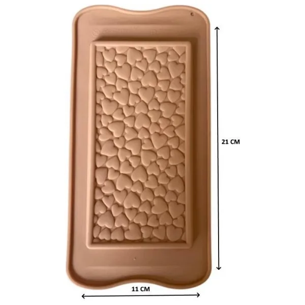 Silikon Çikolata Kalıbı Mini Kalp 21x11 Cm