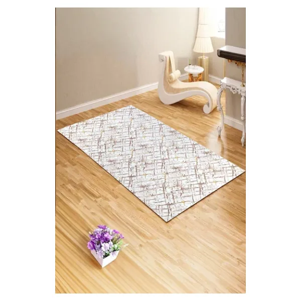 Sofline Kaymaz Taban Lastikli Halı Örtüsü 6m2 - Yıkanabilir Süngersiz Kadife Görünümlü Pamuklu (H43A)