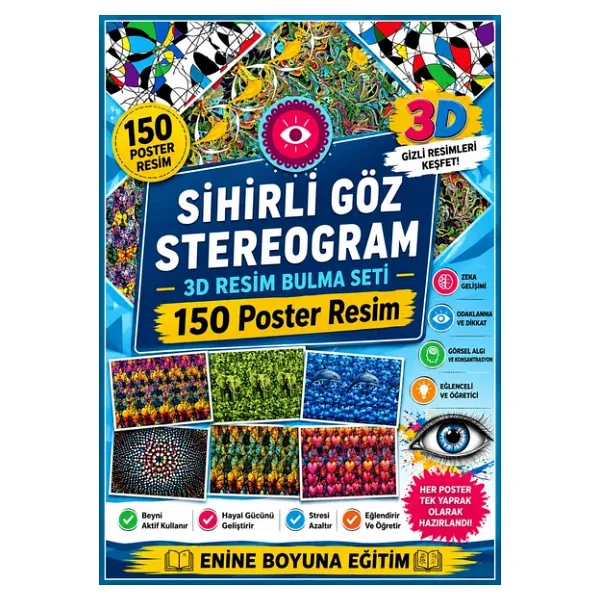 Stereogram Zeka Geliştirme Seti (150 Poster Resim)