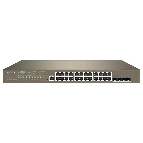 Tenda TEG5328XP-24-410W 24 Port PoE 4x SFP L3 Yönetilebilir Rack Switch