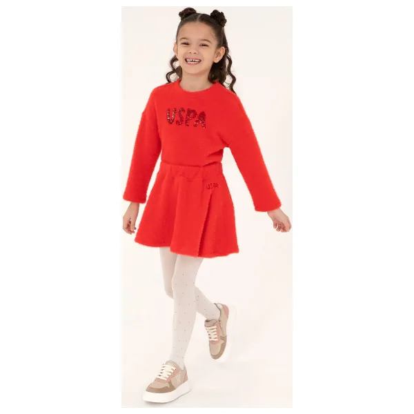 U.S. Polo Assn. Kız Çocuk Kırmızı Etek (Örme) 50317958-VR030