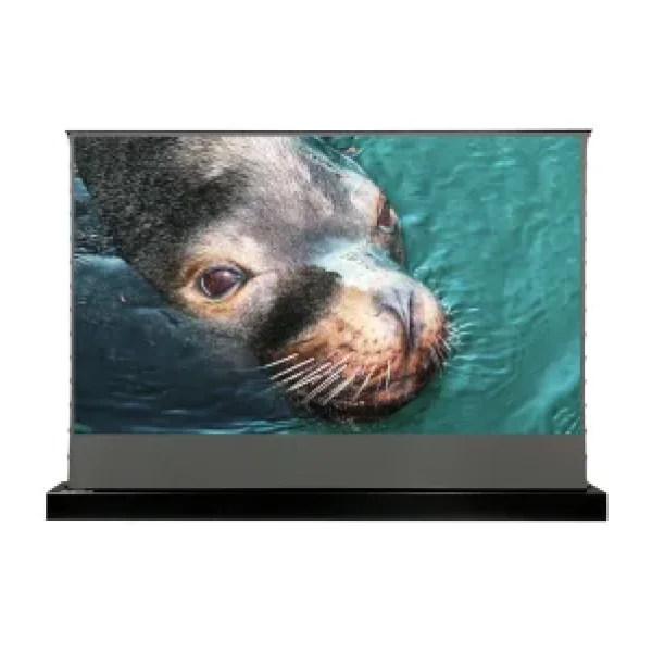 Vividstorm S ALR Electric Tension Floor Screen Obsidian 100" ALR Zeminden Yükselen Motorlu Gergili Ortam Işığı Önleyici Long Throw Uzak Atımlı Projeksiyon Perdesi (Siyah Kasa)
