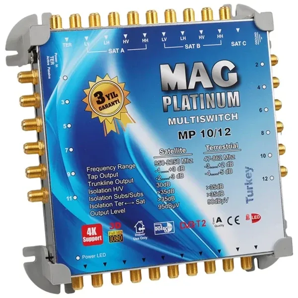 10x12 Sonlu/Kaskatlı Swıtchlı Uydu Santrali Mag Platınum