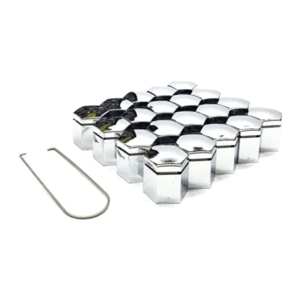 17 mm Krom Renk Bijon Kapağı 20 Adet