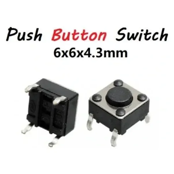 6x6x4.3mm Tach Buton Push Button 4 Bacak