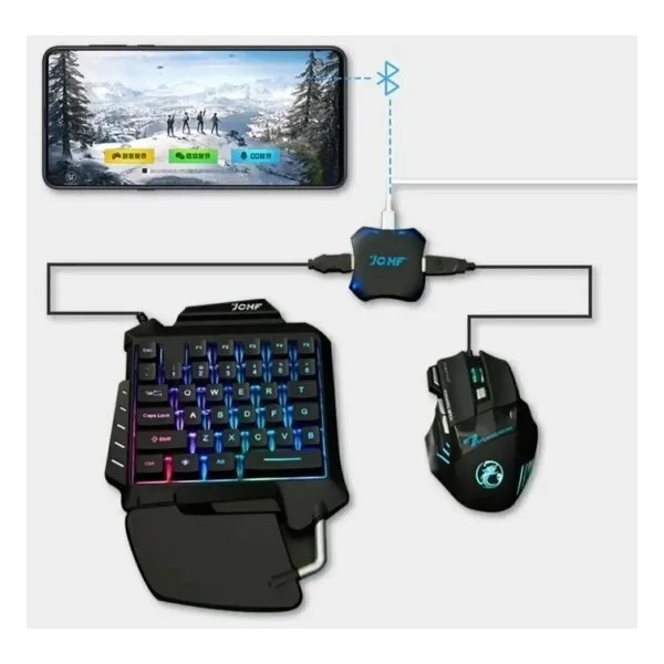 AMIX 3 In 1 Pubg Mobil Oyuncu Klavye Mouse Seti Telefon Stantlı Bluetooth Bağlantılı Pubg Klavye Mouse