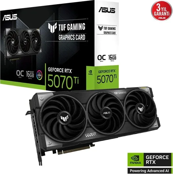 Asus RTX 5070 TI TUF Gaming OC Edition TUF-RTX5070TI-O16G-GAMING 256 Bit GDDR7 16 GB Ekran Kartı