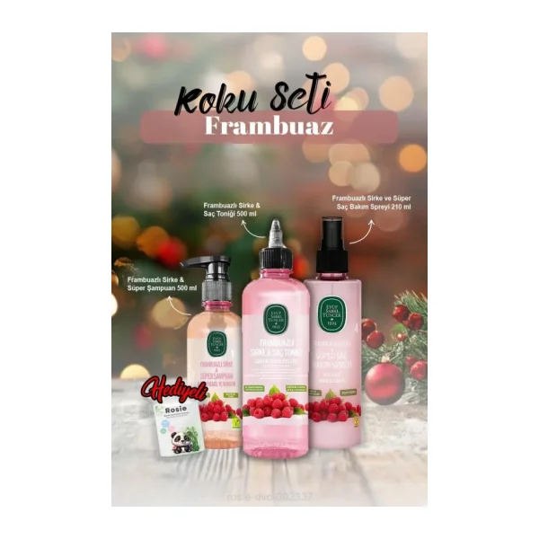 Bakım Spreyi 210 ml, Şampuan 100 ml, Tonik 500 ml Frambuazlı ve Rosie Hediye