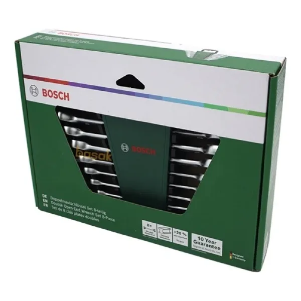 Bosch Açık Çift İki Ağız Anahtar Takımı Seti 8 Parça