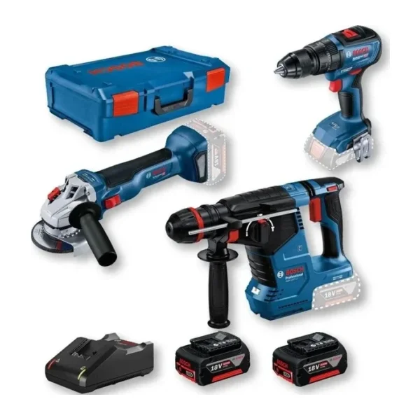 Bosch GBH 187 Li + GWS 18V-10 + GSR 18V-50 Elektrikli El Aletleri Seti
