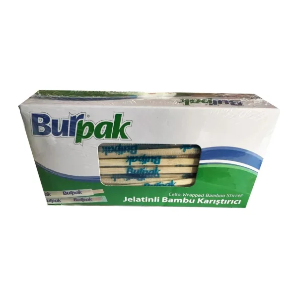 Burpak Jelatinli Tahta Ahşap Bambu Karıştırıcı Çubuk Kaşık - 12 Cm. - 200 Adetlik Paket