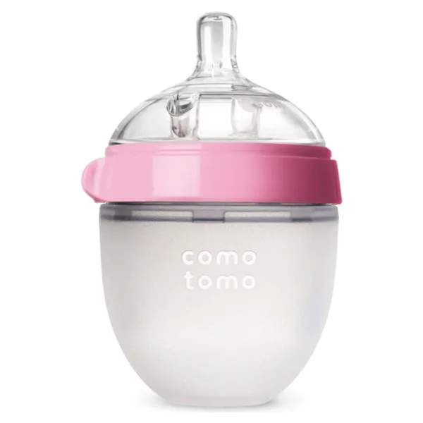 Comotomo Yavaş Akışlı 0-3 Ay Yenidoğan Silikon Biberon 150 ml Pembe