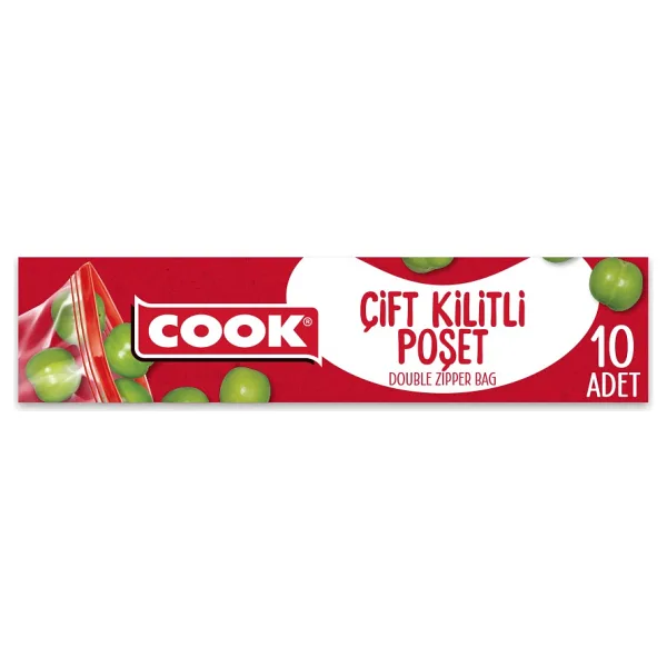 Cook Çift Kilitli Buzdolabı Poşeti 10'lu
