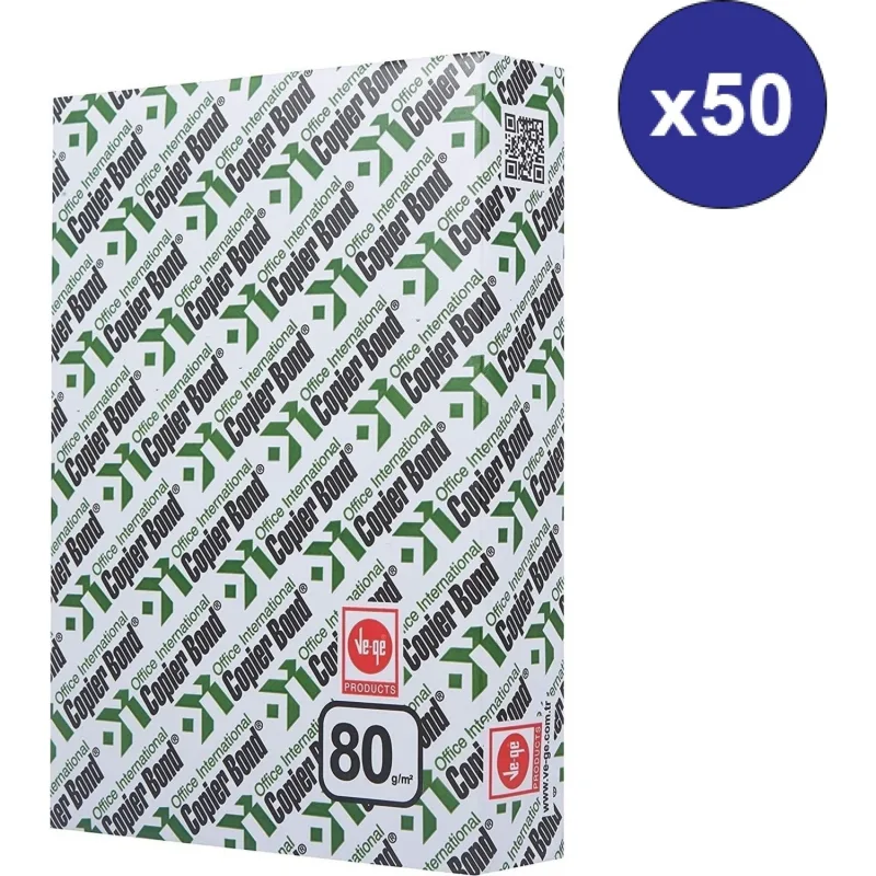 Copier Bond A4 80 gr 25000 Yaprak 50'li Paket Fotokopi Kağıdı