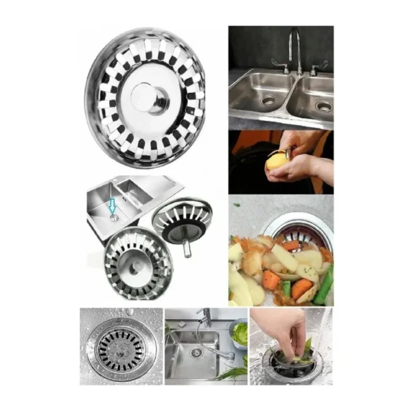 Çöpmak Paslanmaz Çelik Sifon Süzgeci 8 Cm Lavabo Evye Süzgeci Lavabo Gider Süzgeci