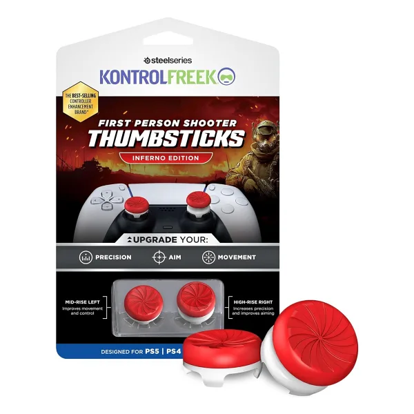 Cosmostech Kontrolfreek Fps Freek Inferno Edition Performans Analog Başlık Seti - Ps4 & Ps5 Uyumlu - 1 Yüksek + 1 Orta Thumbsticks