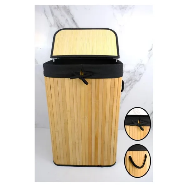 Digithome Dikdörtgen Bambu Çamaşır Sepeti Naturel Cl-6002-8 C1-1-121
