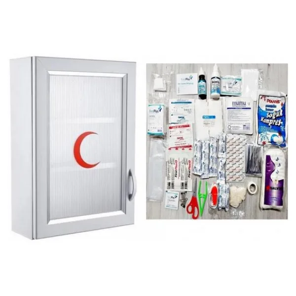 Ecza Dolabı İçi Dolu Lüx İlk Yardım İçerikli Pvc 50X35x16 Cm-159+Phl
