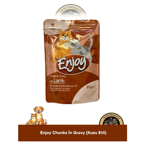 Enjoy Gravy Soslu Kuzu Etli 85 gr Kedi Yaş Maması