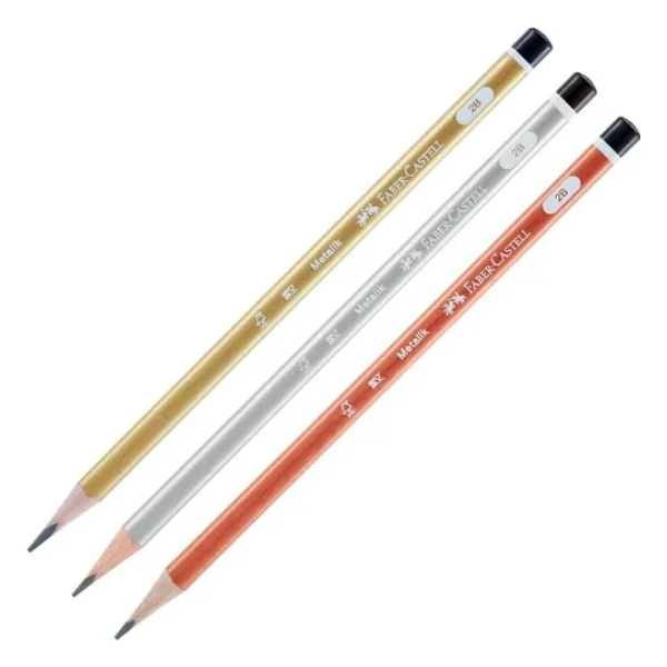 Faber Castell 2B Üçgen Mercanlı Kurşun Kalem Metalik Renkler 5244321602