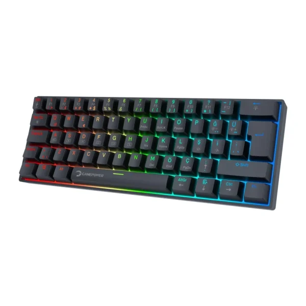 Gamepower Lyra 60M RGB TKL Red Switch Kablolu Mekanik Oyuncu Klavyesi