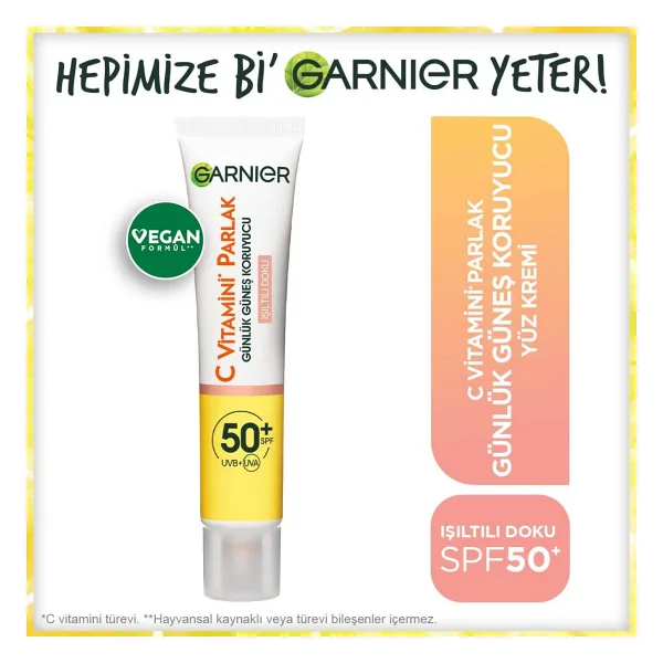 Garnier C Vitamini Işıltılı Doku 40 ml 50 Faktör Renkli Güneş Kremi