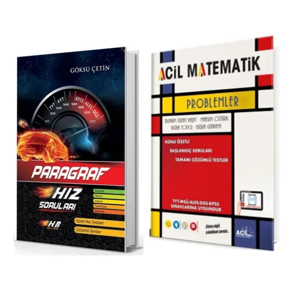 Hız Ve Renk Paragraf Ve Acil Yayınları Problemler Soru Bankası 2 Kitap Set
