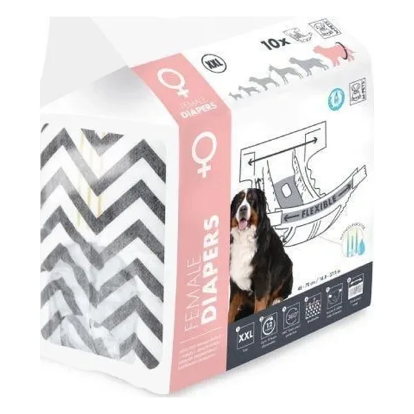 M-Pets Diapers Dişi Köpekler Için Xxl 10'lu Külot