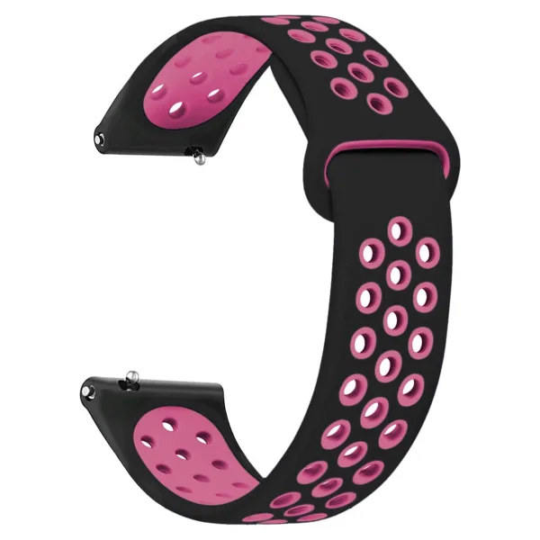 Microsonic Amazfit GTS 2 Mini 40mm Siyah-Pembe Rainbow Spor Kordon