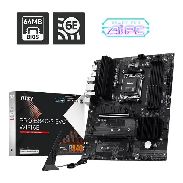 MSI Pro B840-S Evo WIFI6E AMD AM5 DDR5 ATX Anakart