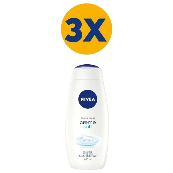 NIVEA Creme Soft Kremsi Dokunuş Banyo Ve Duş Jeli 400mlx3