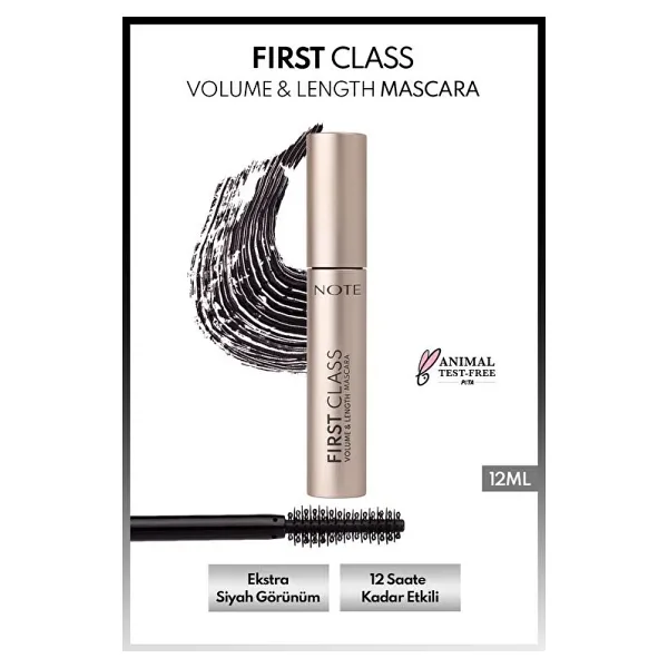 Note First Class Uzatan ve Hacim Veren Siyah Maskara