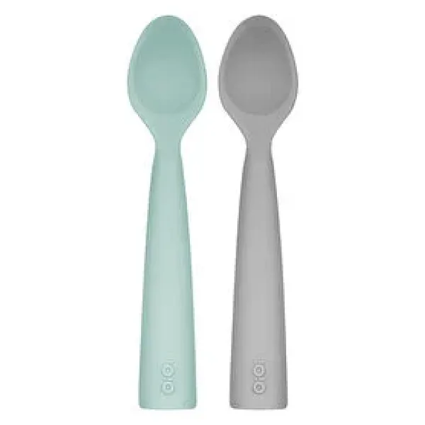 OİOİ Nam Nam River Green-Powder Grey 2'li Silikon Kaşık
