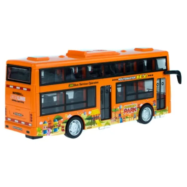 Oyuncak Otobus Iki Katli Isikli Sesli Surtmeli Turuncu 20 Cm