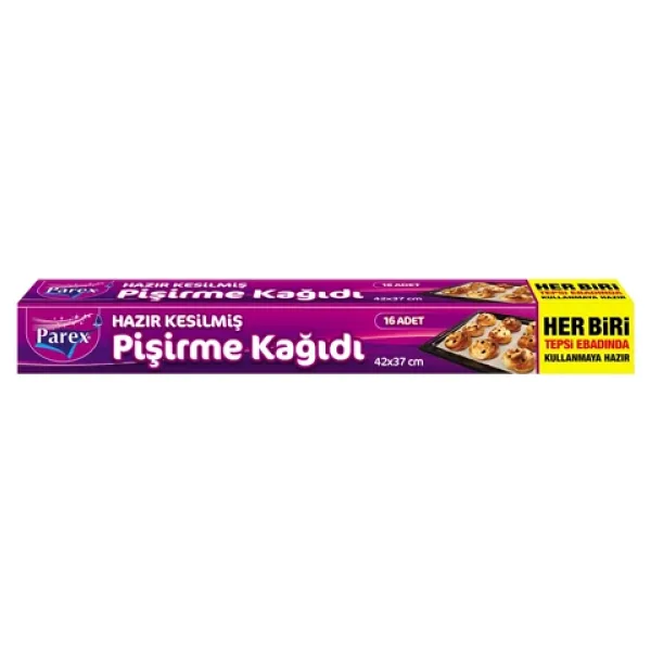 Parex Hazır Kesilmiş Pişirme Kağıdı 16'lı 42 x 37 Cm 24 Paket 1 Koli