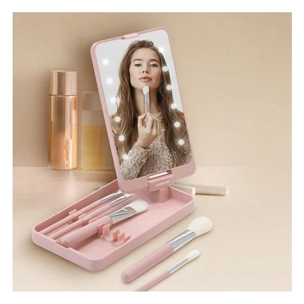 Polosmart Beauty LED Işıklı Makyaj Ayna Seti Pembe