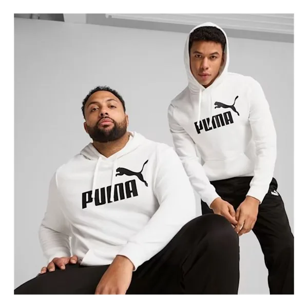 Puma Essentials No.1 Logo 682572-02 Kapüşonlu Beyaz Erkek Sweatshirt