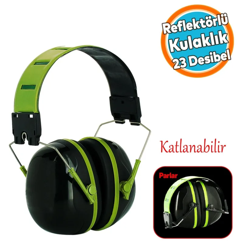 Reflektörlü Reflektif Manşonlu Kulaklık Gürültü Önleme 25 Db Ses Koruma Kulak İşitme Koruyucu