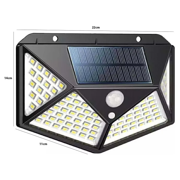 Silver Toss Güneş Enerjili Solar Aydınlatma Lambası Sensörlü 180LED ST-8010A - Beyaz