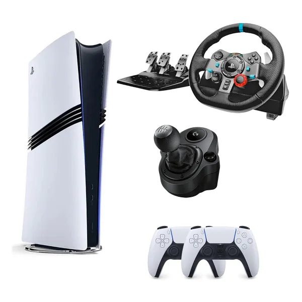 Sony Playstation 5 PS5 Pro 2tb + 2.Kol + Shifter + Logitech G29 Direksiyon Oyun Konsolu