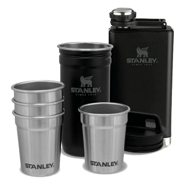 Stanley Adventure Çelik Siyah Shot Bardak ve Matara Seti