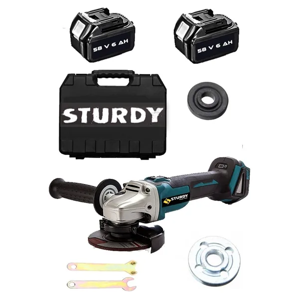 Sturdy Power Tools Japon Tech Professionel Brushless Bakır Sargı 58VOLT 8 Amper Çift Akülü Taşlama Makinası Vt-Q