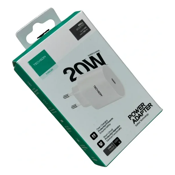 TECHSON 20W Type-C Hızlı Şarj Adaptörü Şarj Başlığı PDC20