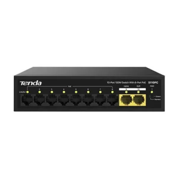 Tenda S110PC 10 Port 10/100/1000 Mbps Gigabit PoE Switch
